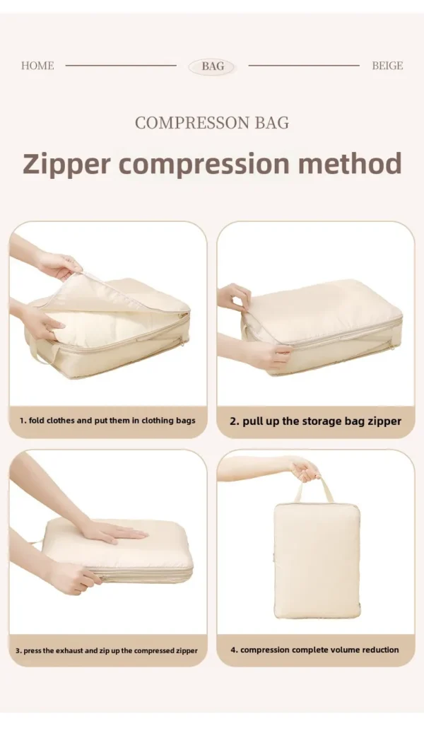 Se1d519102dc4463aa70f1f2ac6466bf4F 4-Piece Travel Compression Packing Cubes