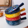Bohemian Hand-Painted Ceramic Salad Bowl