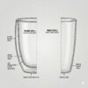 DOUBLE-WALLED CLASS CUPS (2) Double-Wall Glass Mug Set
