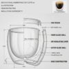 DOUBLE-WALLED CLASS CUPS (3) Double-Wall Glass Mug Set