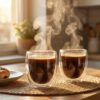DOUBLE-WALLED CLASS CUPS (6) Double-Wall Glass Mug Set