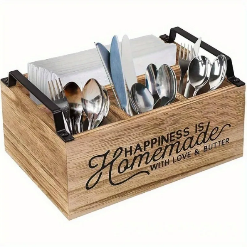 Wood Cutlery Organizer