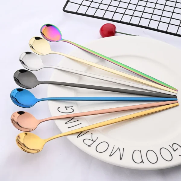 S2ec424420b214a31a73ab71df1b8571a5.webp Long Handle Stirring Spoons Set of 6