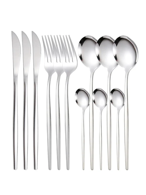 S309a1e49b87e4aa68ee93b67380955d3F.webp 12 Piece Stainless Steel Cutlery Set
