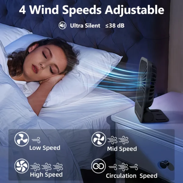 Magnetic USB Rechargeable Wall Fan