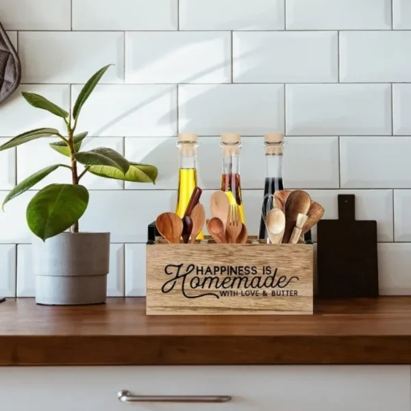 Wood Cutlery Organizer