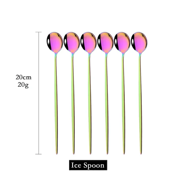 S82750b54ebd847b9aab5465b8beaebd0s.webp Long Handle Stirring Spoons Set of 6