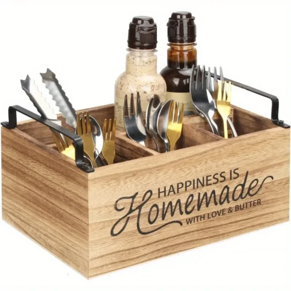 Wood Cutlery Organizer