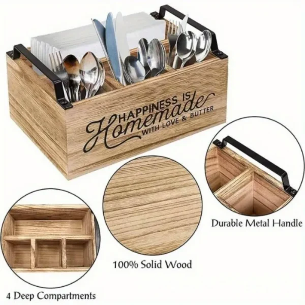 Wood Cutlery Organizer