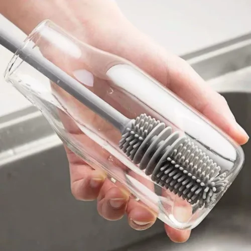silicone long handle bottle brush silicone long handle bottle brush
