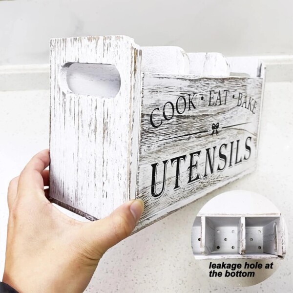Wooden Kitchen Utensils Holder (4) Wooden Kitchen Utensils Holder