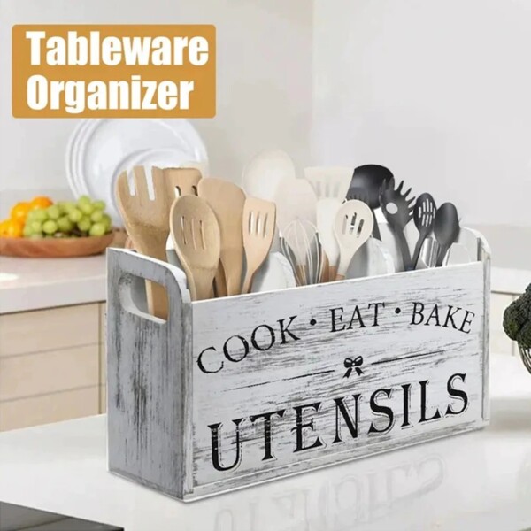 Wooden Kitchen Utensils Holder (6) Wooden Kitchen Utensils Holder