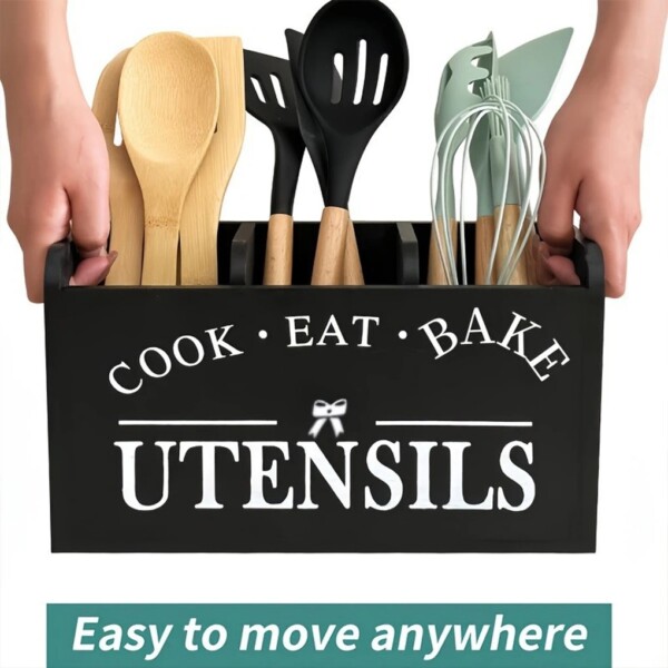 Wooden Kitchen Utensils Holder (9) Wooden Kitchen Utensils Holder