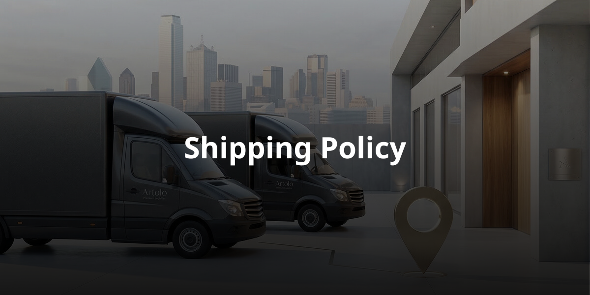 shipping policy page artolo store