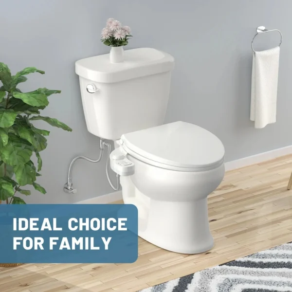 Non‑Electric Bidet Attachment Dual Nozzle Front & Rear Wash Self‑Cleaning