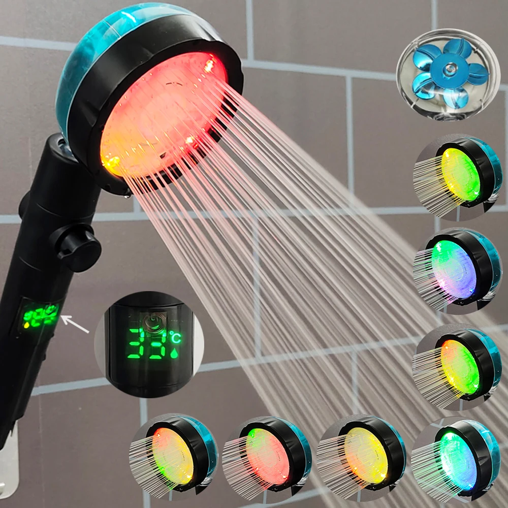 LED Temperature Display Shower Head