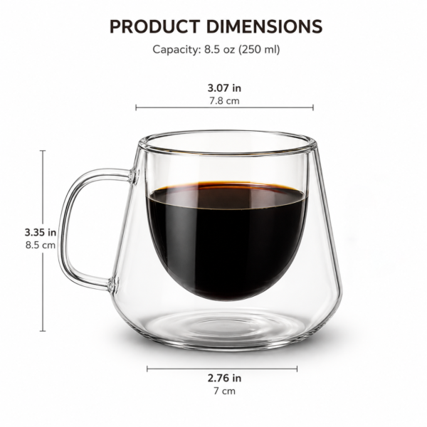 double wall glass coffee cup