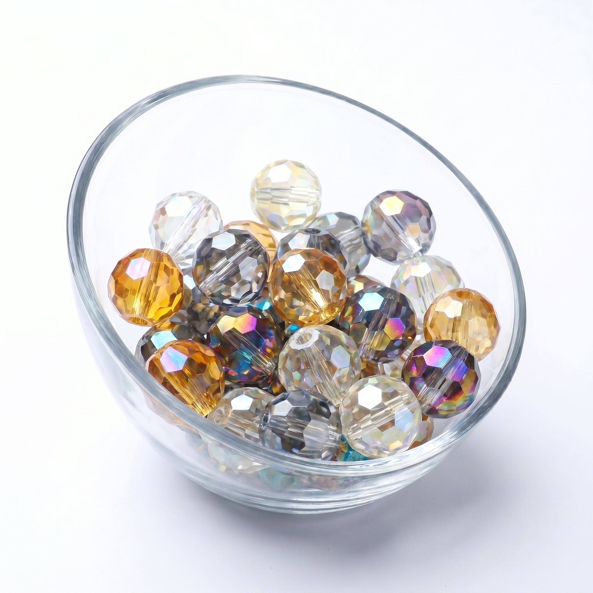faceted crystal spacer beads