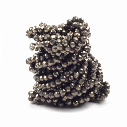 faceted pyrite spacer beads