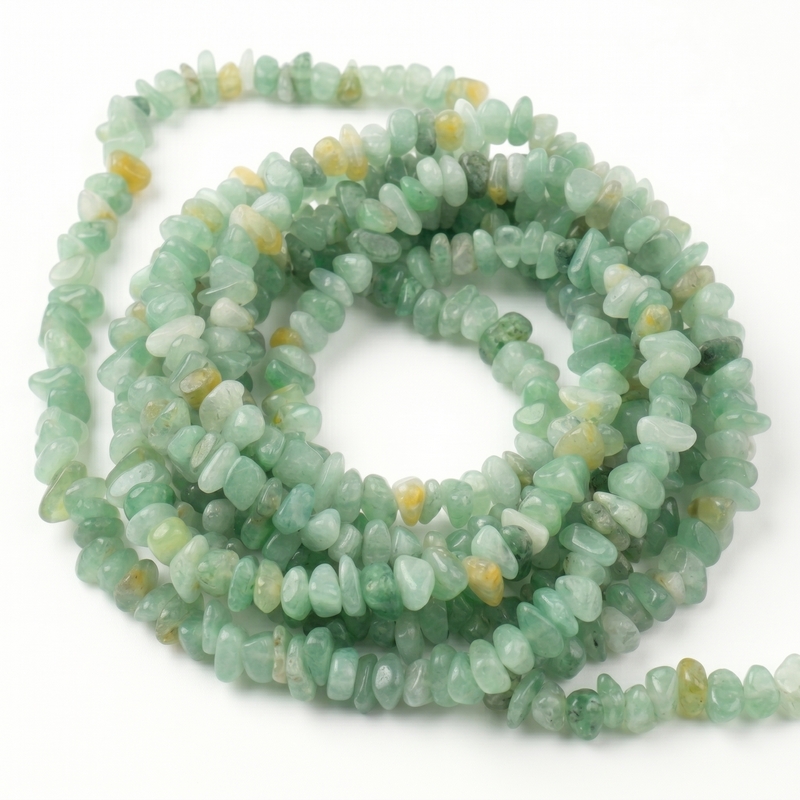 green aventurine chip beads