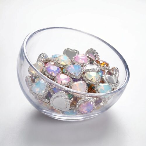 heart glass rhinestones