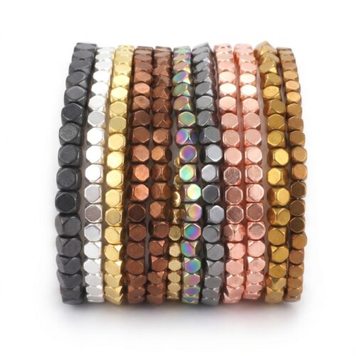 hematite cube spacer beads