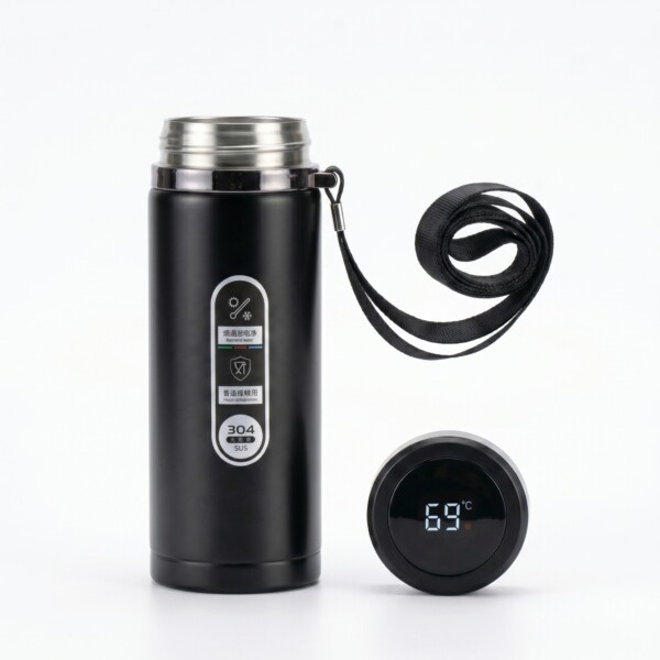 led temperature thermos bottle