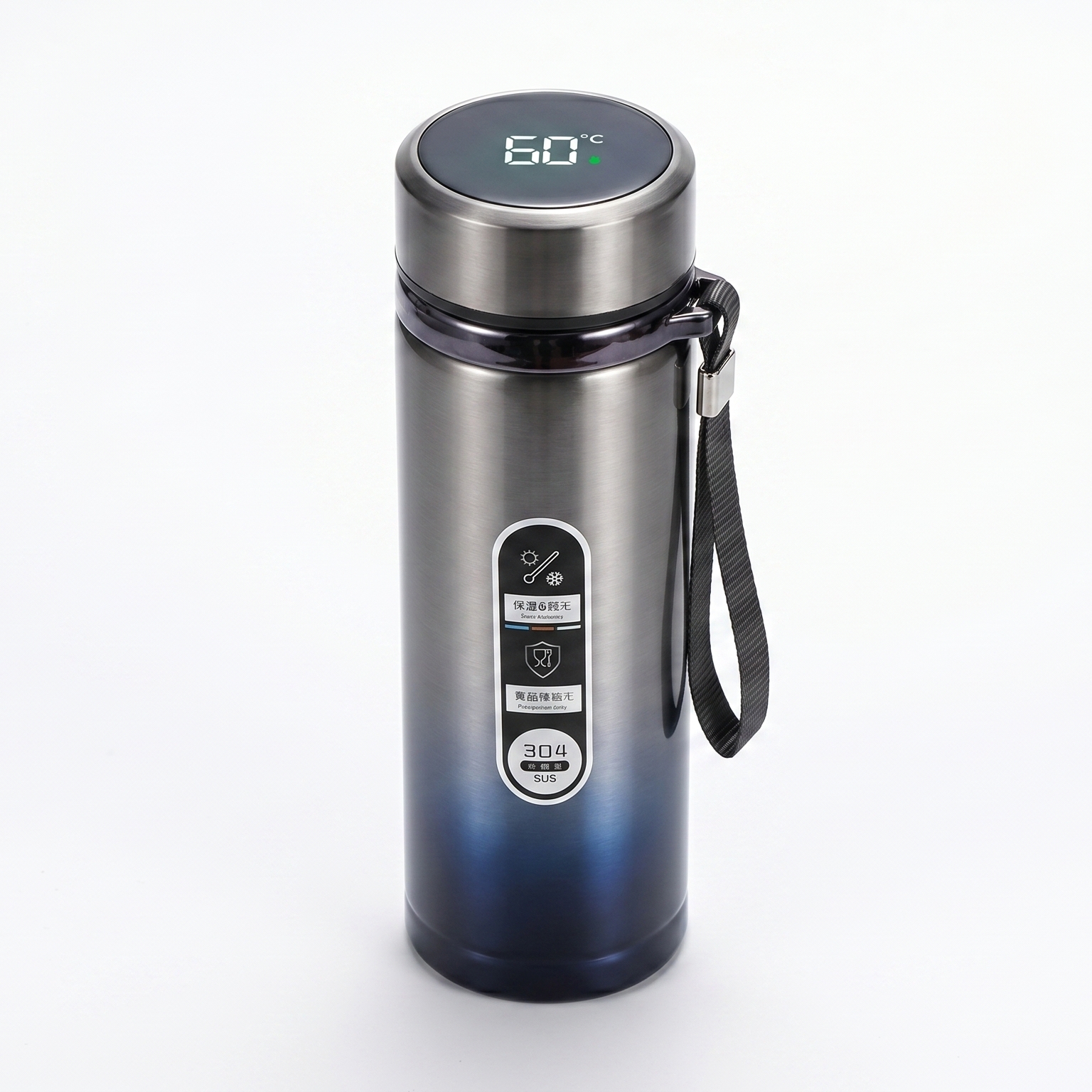 led temperature thermos bottle