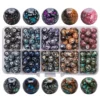Crackle Crystal Glass Round Beads