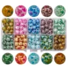 Crackle Crystal Glass Round Beads