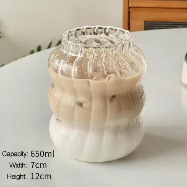 striped glass cup