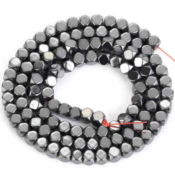 Hematite Cube Spacer Beads