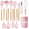 Silicone Wooden Handle Utensil Set