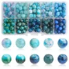 Crackle Crystal Glass Round Beads