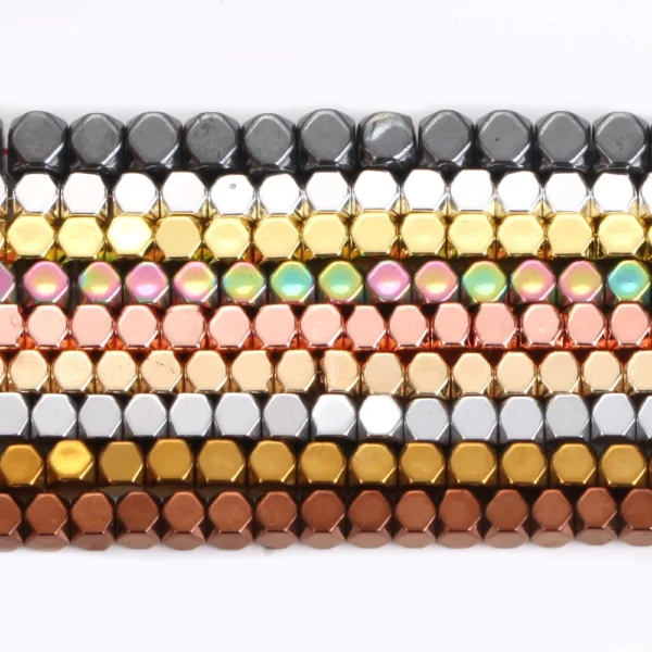 Hematite Cube Spacer Beads