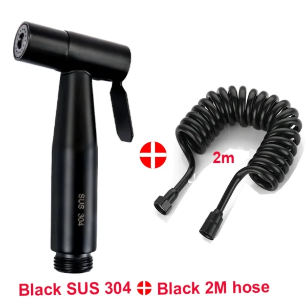 304 Stainless Steel Handheld Bidet Sprayer Set Toilet Spray Gun Self‑Cleaning Nozzle