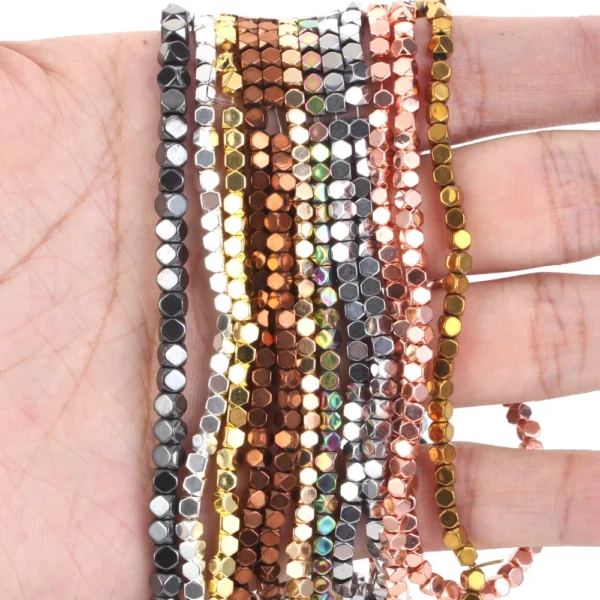 Hematite Cube Spacer Beads