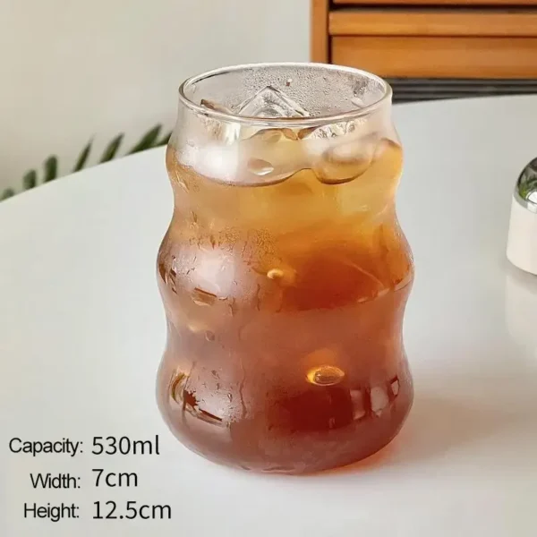 striped glass cup