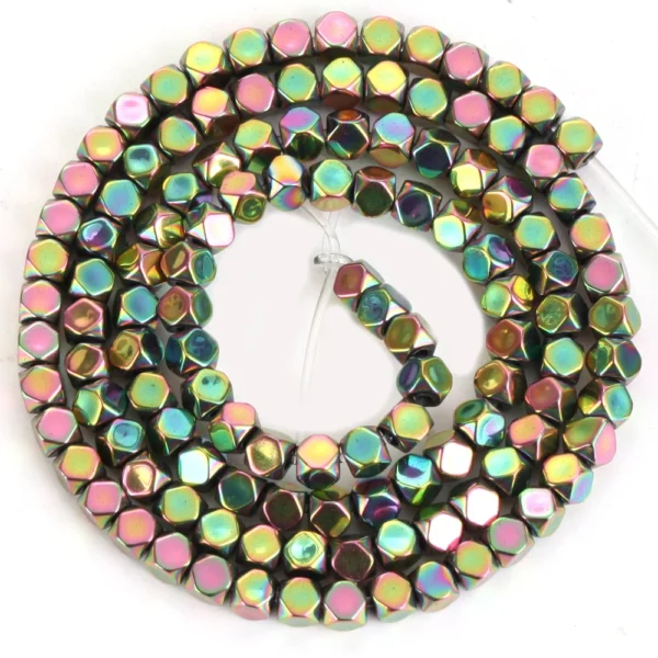 Hematite Cube Spacer Beads