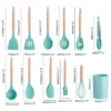 Silicone Wooden Handle Utensil Set