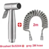 304 Stainless Steel Handheld Bidet Sprayer Set Toilet Spray Gun Self‑Cleaning Nozzle
