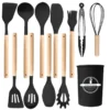 Silicone Wooden Handle Utensil Set