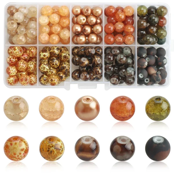 Crackle Crystal Glass Round Beads