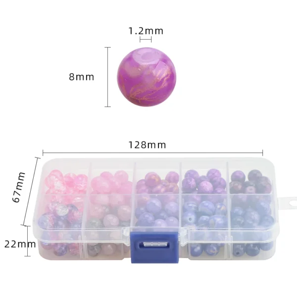 Crackle Crystal Glass Round Beads