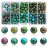 Crackle Crystal Glass Round Beads
