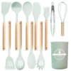 Silicone Wooden Handle Utensil Set