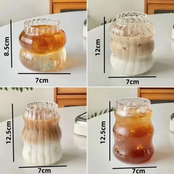 striped glass cup