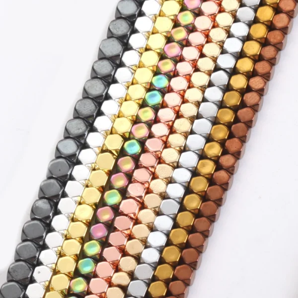 Hematite Cube Spacer Beads