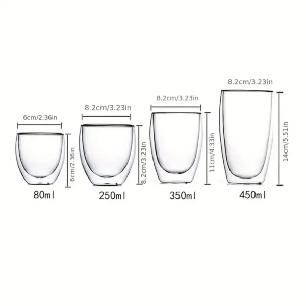 Double Wall Borosilicate Glass Cup Set