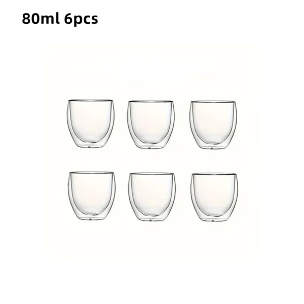 Double Wall Borosilicate Glass Cup Set
